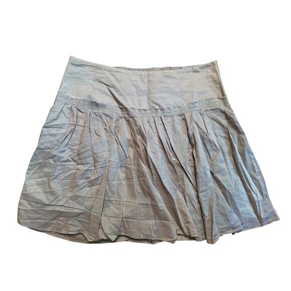 Banana Republic Taupe Beige 100% Cotton Pleated Smock Side Zip Lined Size 8 - Picture 2 of 5